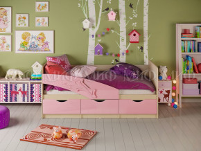 Кровать Дельфин 1600 Розовый металлик в Чебаркуле - chebarkul.magazinmebel.ru | фото - изображение 1