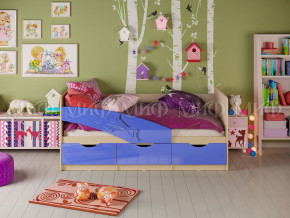 Кровать Дельфин 1600 Синий металлик в Чебаркуле - chebarkul.magazinmebel.ru | фото - изображение 1