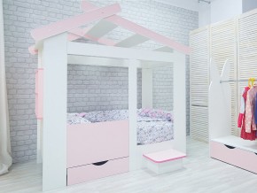 Кровать детская Теремок без ящика розовая в Чебаркуле - chebarkul.magazinmebel.ru | фото - изображение 2