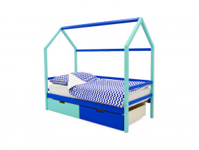 Кровать-домик Svogen с ящиками мятно-синий в Чебаркуле - chebarkul.magazinmebel.ru | фото