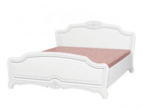 Кровать двойная 1400 Лотос Лак белый в Чебаркуле - chebarkul.magazinmebel.ru | фото