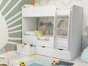 Кровать двухъярусная Малыш двойняшка белый в Чебаркуле - chebarkul.magazinmebel.ru | фото - изображение 1