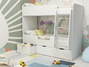 Кровать двухъярусная Малыш двойняшка белый феритейл в Чебаркуле - chebarkul.magazinmebel.ru | фото
