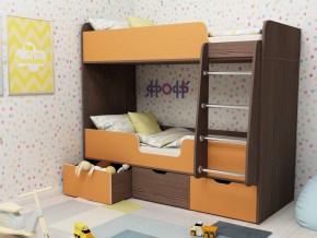Кровать двухъярусная Малыш двойняшка бодега-оранжевый в Чебаркуле - chebarkul.magazinmebel.ru | фото