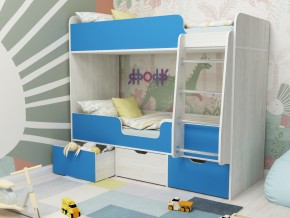 Кровать двухъярусная Малыш двойняшка винтерберг-голубой в Чебаркуле - chebarkul.magazinmebel.ru | фото - изображение 1