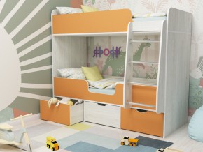 Кровать двухъярусная Малыш двойняшка винтерберг-оранжевый в Чебаркуле - chebarkul.magazinmebel.ru | фото - изображение 1