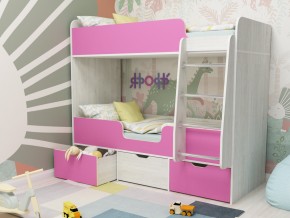 Кровать двухъярусная Малыш двойняшка винтерберг-розовый в Чебаркуле - chebarkul.magazinmebel.ru | фото - изображение 1