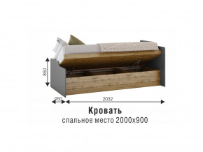 Кровать Харви белый/вотан в Чебаркуле - chebarkul.magazinmebel.ru | фото - изображение 3