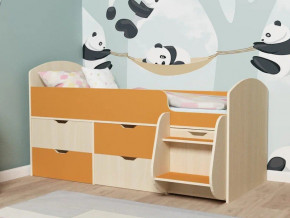 Кровать Малыш-7 Дуб-Оранжевый в Чебаркуле - chebarkul.magazinmebel.ru | фото