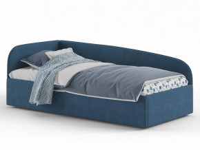 Кровать мягкая Денди на латах рогожка синяя в Чебаркуле - chebarkul.magazinmebel.ru | фото - изображение 1