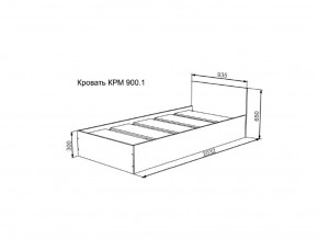 Кровать Мори КРМ 900.1 графит в Чебаркуле - chebarkul.magazinmebel.ru | фото - изображение 2