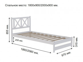 Кровать односпальная Аист-7 Классика белый 1800х900 мм в Чебаркуле - chebarkul.magazinmebel.ru | фото - изображение 2