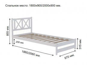 Кровать односпальная Аист-7 Прованс белый 1800х900 мм в Чебаркуле - chebarkul.magazinmebel.ru | фото - изображение 2