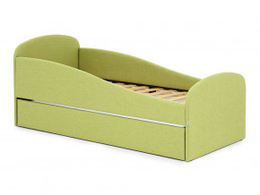 Кровать с ящиком Letmo авокадо (рогожка) в Чебаркуле - chebarkul.magazinmebel.ru | фото - изображение 1