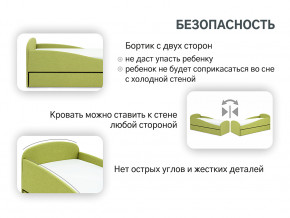 Кровать с ящиком Letmo авокадо (рогожка) в Чебаркуле - chebarkul.magazinmebel.ru | фото - изображение 12