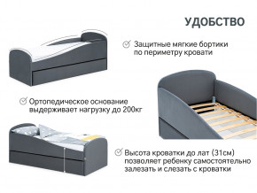 Кровать с ящиком Letmo графит (велюр) в Чебаркуле - chebarkul.magazinmebel.ru | фото - изображение 11
