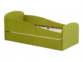 Кровать с ящиком Letmo оливковый (велюр) в Чебаркуле - chebarkul.magazinmebel.ru | фото