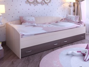 Кровать с выкатными ящиками Дуб молочный-Бодего в Чебаркуле - chebarkul.magazinmebel.ru | фото