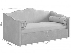 Кровать софа Лея 900 велюр латте/крем в Чебаркуле - chebarkul.magazinmebel.ru | фото - изображение 2