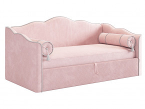 Кровать софа Лея 900 велюр нежно-розовый/галька в Чебаркуле - chebarkul.magazinmebel.ru | фото - изображение 1