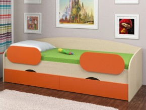 Кровать Соня 2 дуб молочный-оранжевый в Чебаркуле - chebarkul.magazinmebel.ru | фото - изображение 2