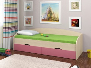 Кровать Соня 2 дуб молочный-розовый в Чебаркуле - chebarkul.magazinmebel.ru | фото - изображение 1