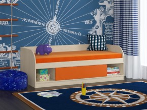 Кровать Соня 4 дуб молочный-оранжевый в Чебаркуле - chebarkul.magazinmebel.ru | фото
