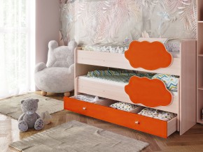 Кровать Соник с ящиком млечный дуб-оранж в Чебаркуле - chebarkul.magazinmebel.ru | фото - изображение 1