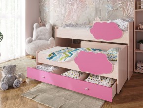 Кровать Соник с ящиком млечный дуб-розовый в Чебаркуле - chebarkul.magazinmebel.ru | фото - изображение 1