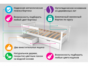 Кровать-тахта Svogen с ящиками и бортиком бежевый-белый в Чебаркуле - chebarkul.magazinmebel.ru | фото - изображение 4