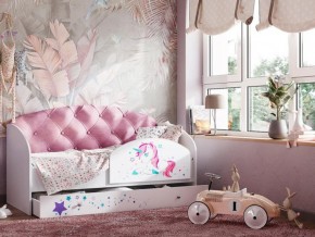 Кровать Звездочка с бортиком Белый-розовый в Чебаркуле - chebarkul.magazinmebel.ru | фото - изображение 1