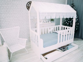 Кроватка-Домик с ящиком белая в Чебаркуле - chebarkul.magazinmebel.ru | фото