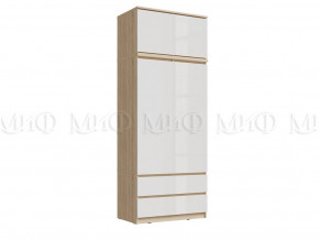 Шкаф 2-х створчатый комбинированный с антресолью 900 Челси Белый/сонома в Чебаркуле - chebarkul.magazinmebel.ru | фото