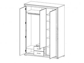 Шкаф B136-SZF3D2S Мальта сибирская лиственница в Чебаркуле - chebarkul.magazinmebel.ru | фото - изображение 2