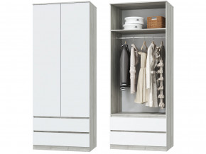 Шкаф для одежды 2х дверный с ящиками Лори дуб серый, белый в Чебаркуле - chebarkul.magazinmebel.ru | фото