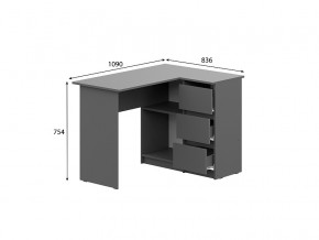 Стол угловой Денвер Графит серый в Чебаркуле - chebarkul.magazinmebel.ru | фото - изображение 2
