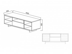 Тумба для ТВА Moderno-1400 Ф1 в Чебаркуле - chebarkul.magazinmebel.ru | фото - изображение 2