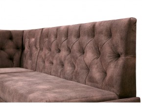 Угловой диван Призма каретная стяжка коричневый с коробами в Чебаркуле - chebarkul.magazinmebel.ru | фото - изображение 2